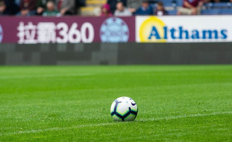 Football on football pitch