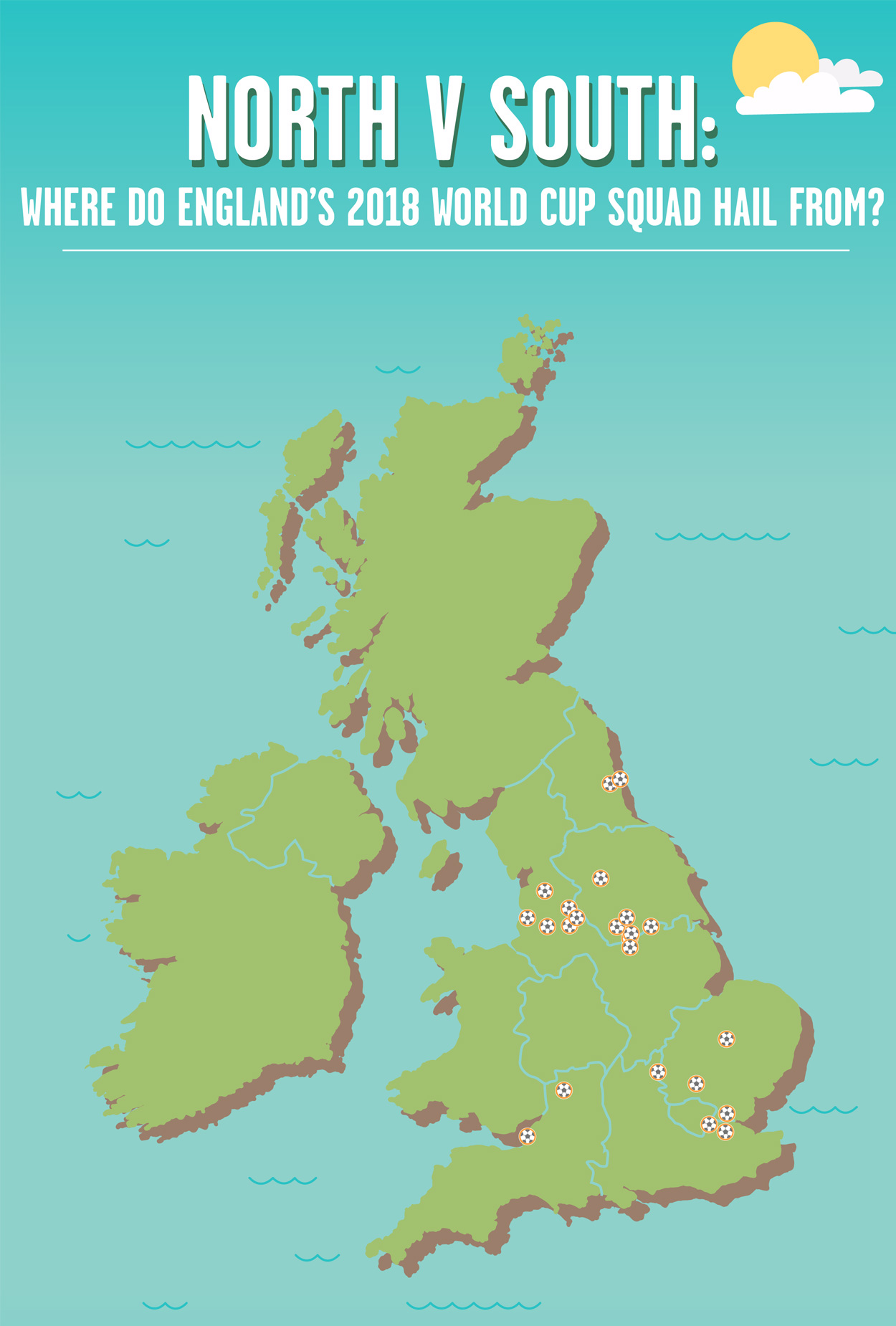 Mapping where England's World Cup 2018 squad grew up