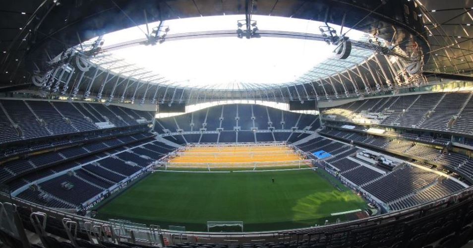 Interior shot of Tottenham Hotspur stadium