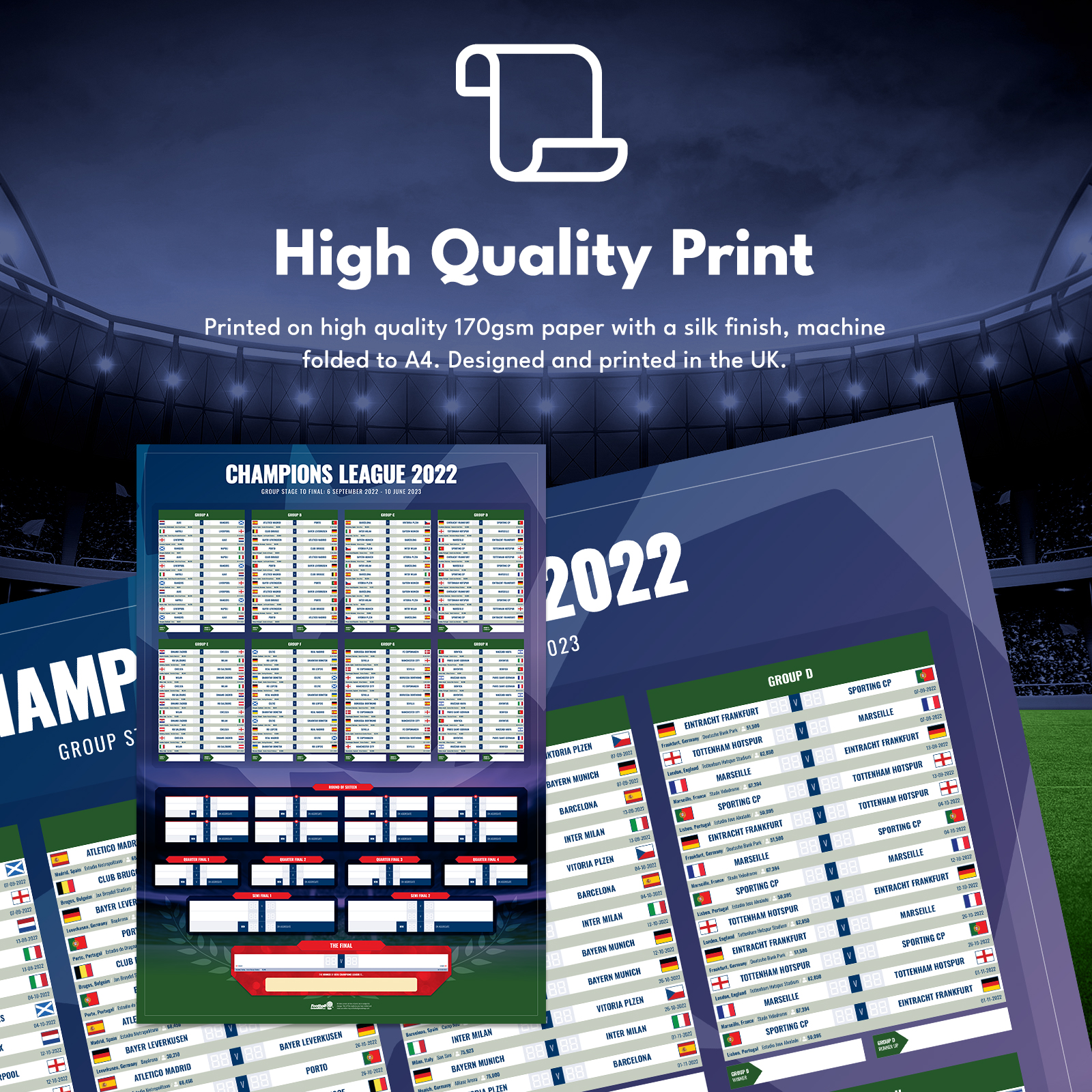 A1 Wallchart Uefa Champions League High Quality Print 