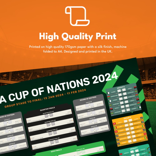 Africa Cup of Nations Wall Chart (folded)
