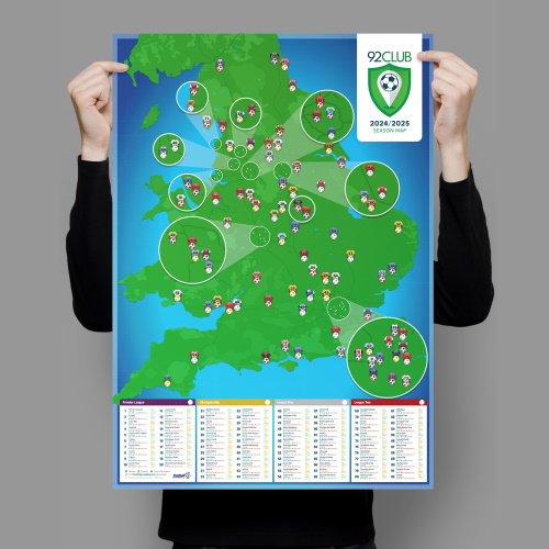 92 Club and National League Football Stadium Poster - 2024/2025 Season