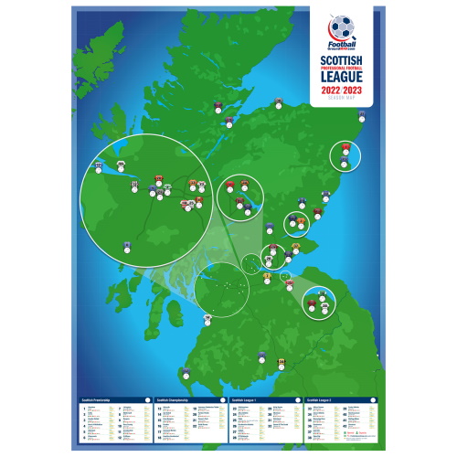 Scottish Football Grounds A1 Wall Poster