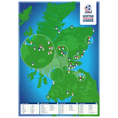 1x Scottish football stadiums wall poster