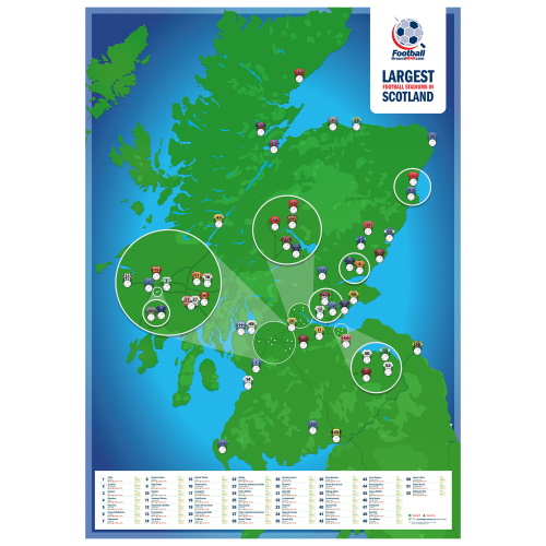 Scotlands Largest Football Stadiums Poster (folded)
