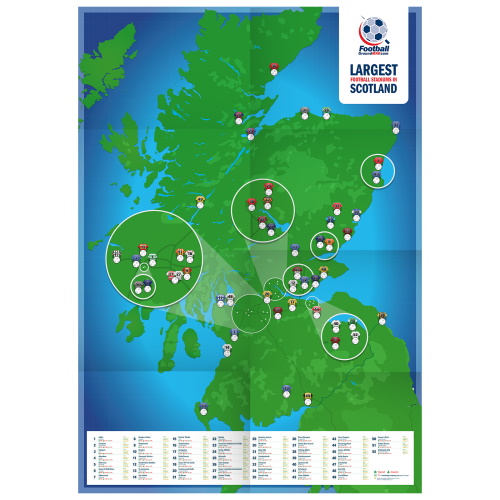 Scotlands Largest Football Stadiums Poster (folded)
