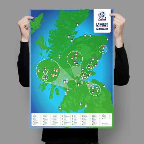 Scotlands Largest Football Stadiums Poster (folded)